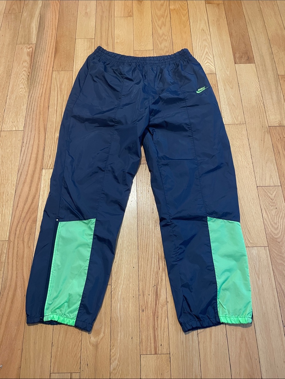 Nike Men’s  Navy and Neon Green Track Pants